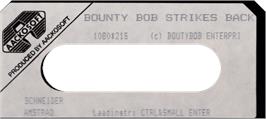 Top of cartridge artwork for Bounty Bob Strikes Back! on the Amstrad CPC.