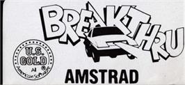Top of cartridge artwork for BreakThru on the Amstrad CPC.