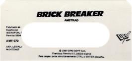Top of cartridge artwork for Brick Breaker on the Amstrad CPC.