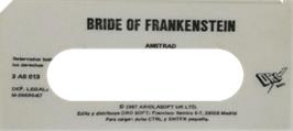Top of cartridge artwork for Bride Of Frankenstein on the Amstrad CPC.