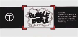 Top of cartridge artwork for Bubble Bobble on the Amstrad CPC.