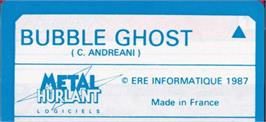 Top of cartridge artwork for Bubble Ghost on the Amstrad CPC.