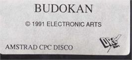 Top of cartridge artwork for Budokan: The Martial Spirit on the Amstrad CPC.