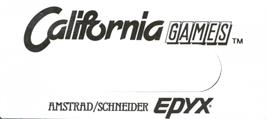 Top of cartridge artwork for California Games on the Amstrad CPC.