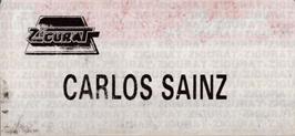 Top of cartridge artwork for Carlos Sainz on the Amstrad CPC.