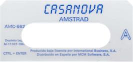 Top of cartridge artwork for Casanova on the Amstrad CPC.
