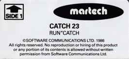 Top of cartridge artwork for Catch 23 on the Amstrad CPC.