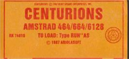 Top of cartridge artwork for Centurions on the Amstrad CPC.