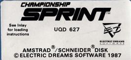 Top of cartridge artwork for Championship Sprint on the Amstrad CPC.