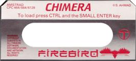Top of cartridge artwork for Chimera on the Amstrad CPC.