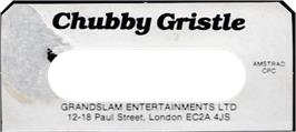Top of cartridge artwork for Chubby Gristle on the Amstrad CPC.