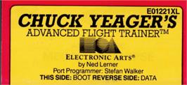 Top of cartridge artwork for Chuck Yeager's Advanced Flight Trainer on the Amstrad CPC.