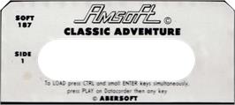 Top of cartridge artwork for Classic Adventure on the Amstrad CPC.