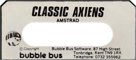 Top of cartridge artwork for Classic Axiens on the Amstrad CPC.