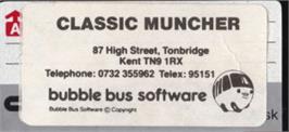 Top of cartridge artwork for Classic Muncher on the Amstrad CPC.