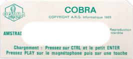 Top of cartridge artwork for Cobra (Loriciels) on the Amstrad CPC.