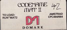 Top of cartridge artwork for Codename Mat 2 on the Amstrad CPC.