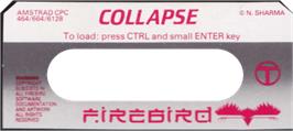 Top of cartridge artwork for Collapse on the Amstrad CPC.