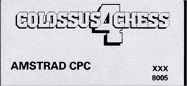Top of cartridge artwork for Colossus Chess 4 on the Amstrad CPC.