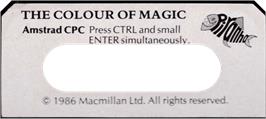 Top of cartridge artwork for Colour of Magic on the Amstrad CPC.