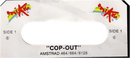Top of cartridge artwork for Cop-Out on the Amstrad CPC.