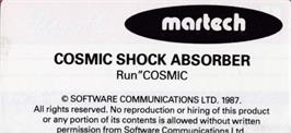 Top of cartridge artwork for Cosmic Shock Absorber on the Amstrad CPC.