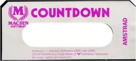 Top of cartridge artwork for Countdown on the Amstrad CPC.