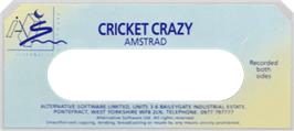 Top of cartridge artwork for Cricket Crazy on the Amstrad CPC.