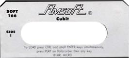 Top of cartridge artwork for Cubit on the Amstrad CPC.