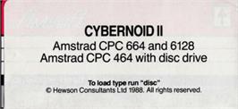 Top of cartridge artwork for Cybernoid 2: The Revenge on the Amstrad CPC.