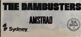 Top of cartridge artwork for Dam Busters, The on the Amstrad CPC.