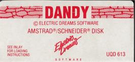 Top of cartridge artwork for Dandy on the Amstrad CPC.