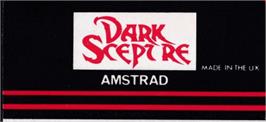 Top of cartridge artwork for Dark Sceptre on the Amstrad CPC.