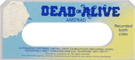 Top of cartridge artwork for Dead Or Alive on the Amstrad CPC.