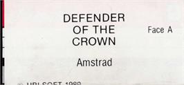 Top of cartridge artwork for Defender Of The Crown on the Amstrad CPC.