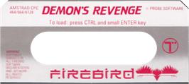Top of cartridge artwork for Demon's Revenge on the Amstrad CPC.