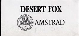 Top of cartridge artwork for Desert Fox on the Amstrad CPC.