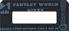 Top of cartridge artwork for Dizzy 3 - Fantasy World Dizzy on the Amstrad CPC.