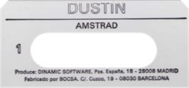 Top of cartridge artwork for Dustin on the Amstrad CPC.