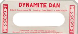 Top of cartridge artwork for Dynamite Dan on the Amstrad CPC.