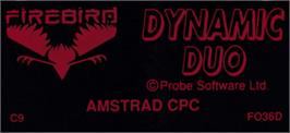 Top of cartridge artwork for Dynamite Dan 2 on the Amstrad CPC.