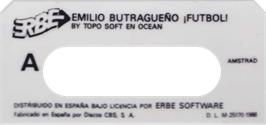 Top of cartridge artwork for Emilio Butragueño Futbol on the Amstrad CPC.
