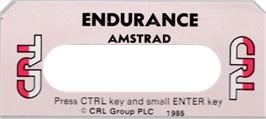 Top of cartridge artwork for Endurance on the Amstrad CPC.