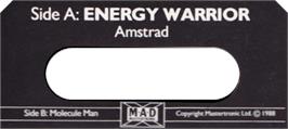 Top of cartridge artwork for Energy Warrior on the Amstrad CPC.