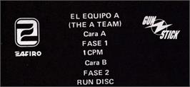 Top of cartridge artwork for Equipo A, El on the Amstrad CPC.
