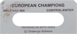 Top of cartridge artwork for European Champions on the Amstrad CPC.