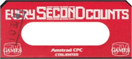 Top of cartridge artwork for Every Second Counts on the Amstrad CPC.