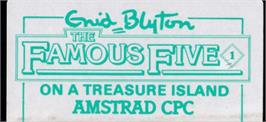 Top of cartridge artwork for Famous Five: Five on a Treasure Island on the Amstrad CPC.