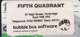 Top of cartridge artwork for Fifth Quadrant, The on the Amstrad CPC.