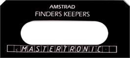 Top of cartridge artwork for Finders Keepers on the Amstrad CPC.